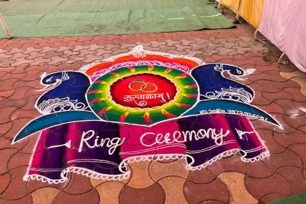 Rangoli designs for ring ceremony/Valentine's day rangoli design #541 -  YouTube