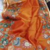 Saree Pure kora with applique work