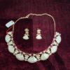 White Pearl Fan Design Necklace Set