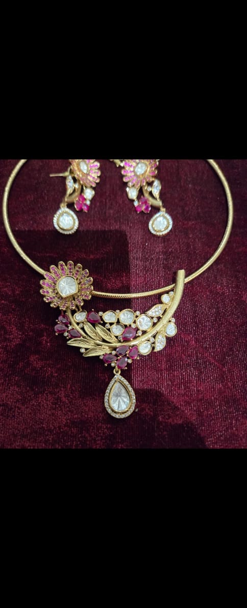 Floral Designer Collar Necklace Set