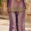 Purple Designer Satin Co-ord Set