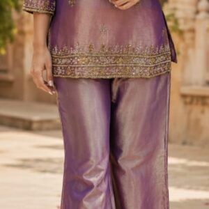 Purple Designer Satin Co-ord Set