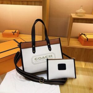 COACH CHALK MULTI BADGE FIELD 30 TOTE BAG