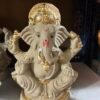 Divine Golden Mukut Ganesh Murti