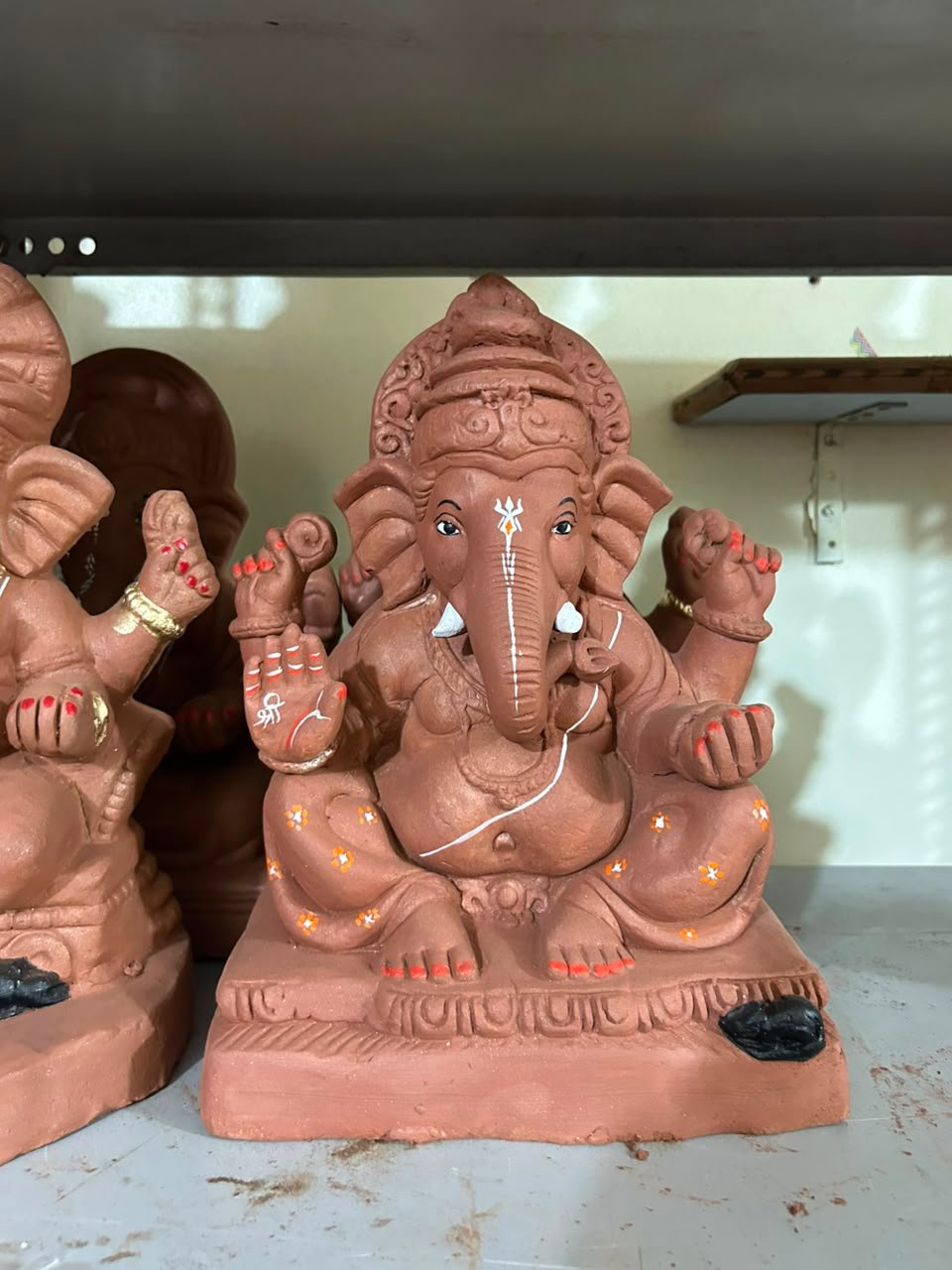 Traditional Sindoor Style Ganesh Idol