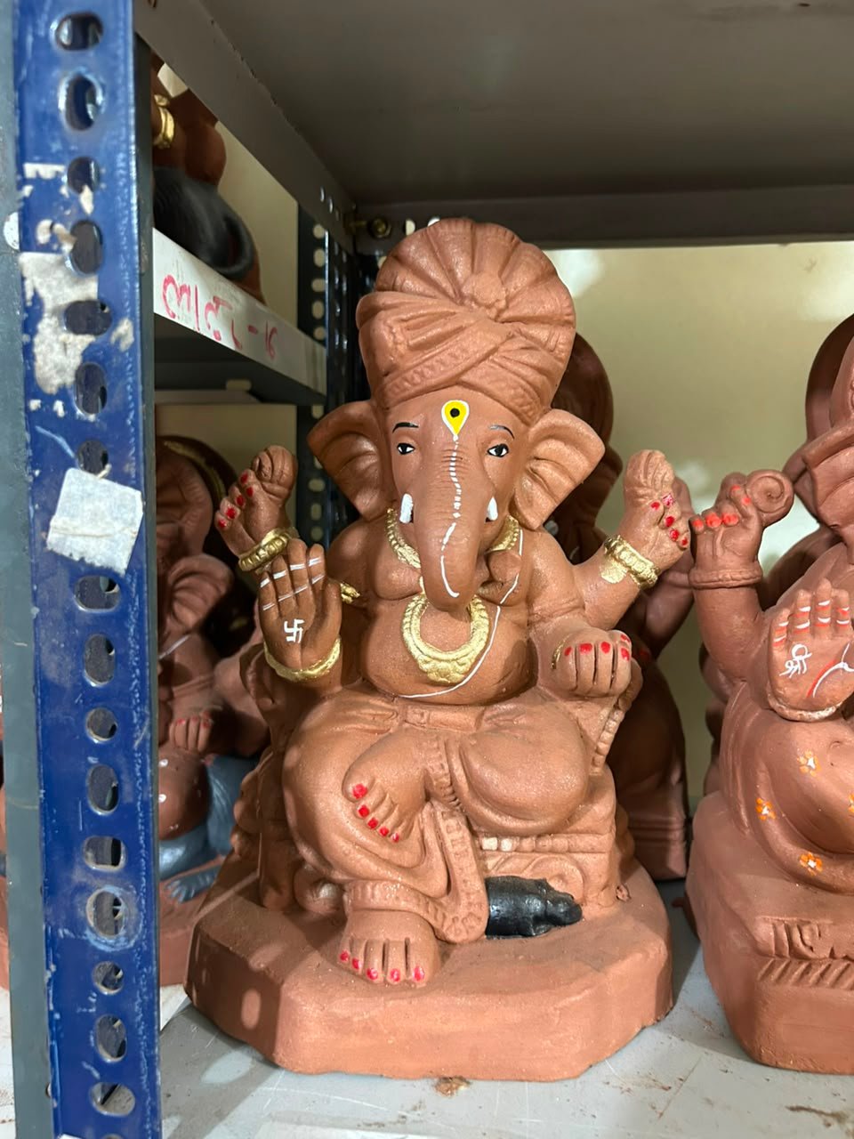 Royal Turban Terracotta Ganesh Idol